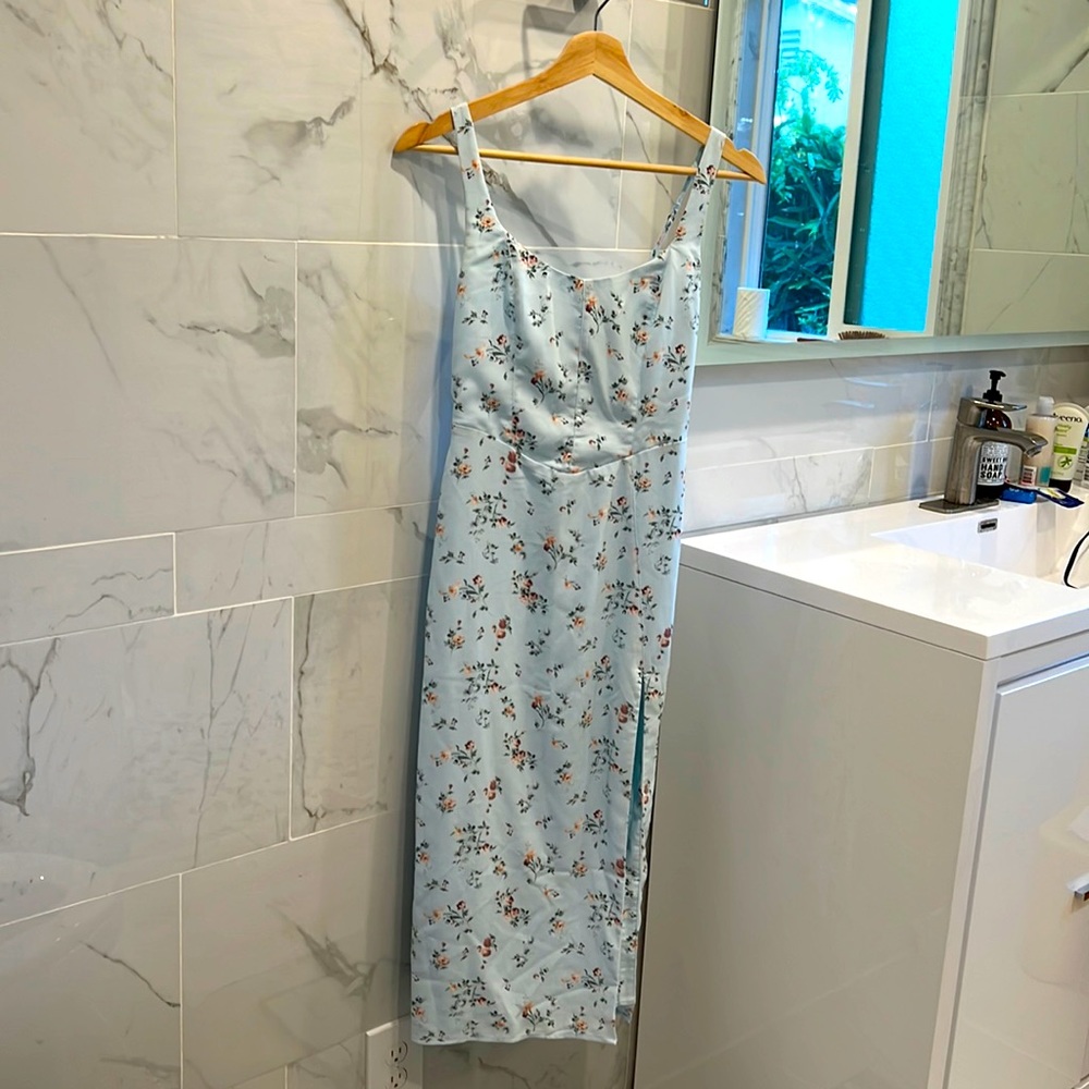 Abercrombie floral midi dress with slit